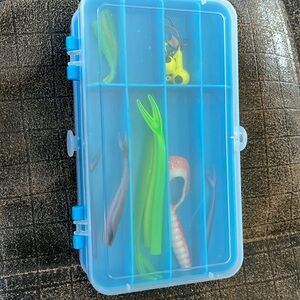 Small 2 sides tackle box with lures